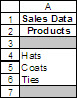 Sample data for the lookup functions.