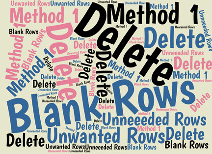 How to Delete Blank or Unneeded Rows, Method 1 - ExcelUser.com