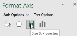 Excel's Size & Properties pane.